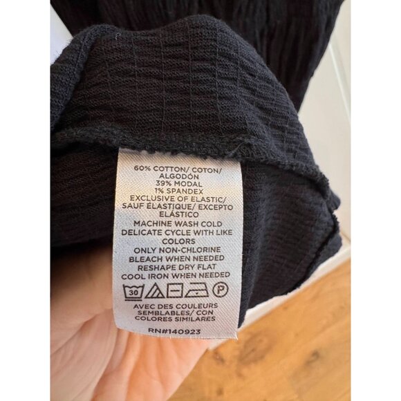 NWT Loft Black Poplin Smocked Peplum Tank Top Womens Size Large - Picture 5 of 7